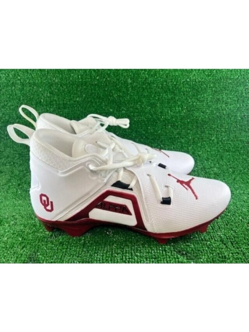 Men's Nike Jordan Alpha Menace Oklahoma Football Cleats DH3367-104 Size 10.5 W